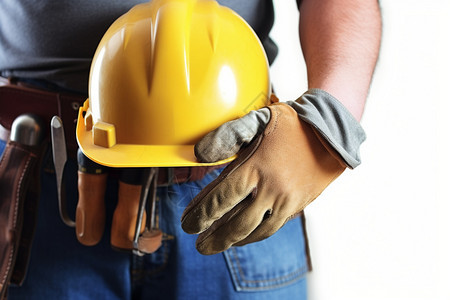 建筑施工工人的安全头盔图片