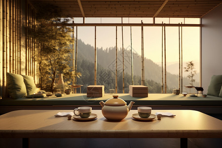 风景如画的新中式茶馆图片