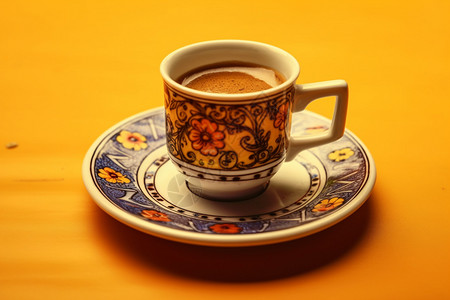 特色饮品特色传统的土耳其咖啡背景