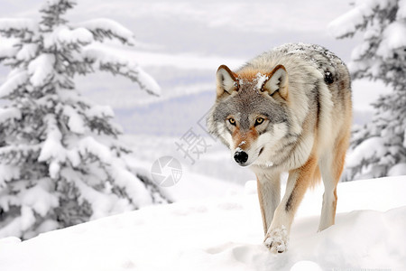 雪地上的野生动物图片