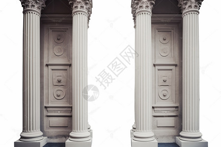 对称的罗马柱图片