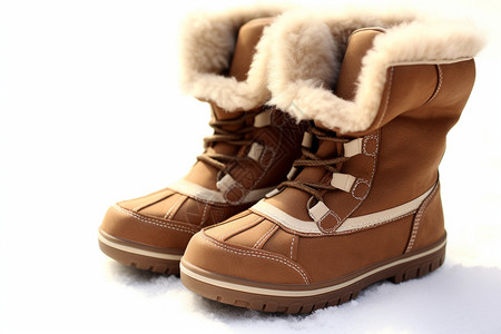 冬季雪地靴温暖的雪地靴背景