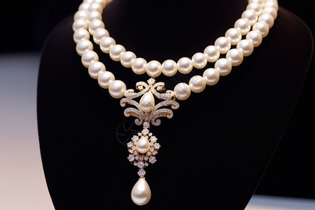 奢华的珍珠项链背景图片