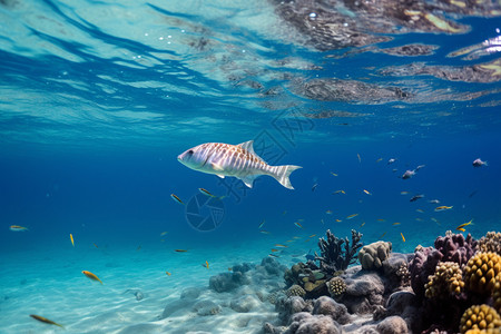 鱼类丰富的海底世界图片