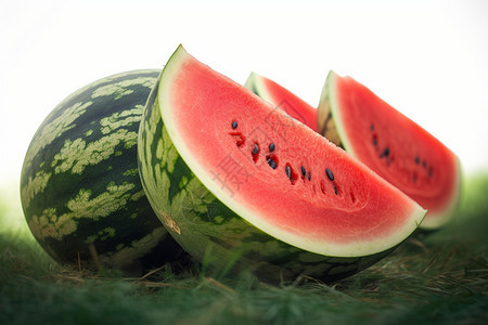 新鲜多汁的西瓜背景图片