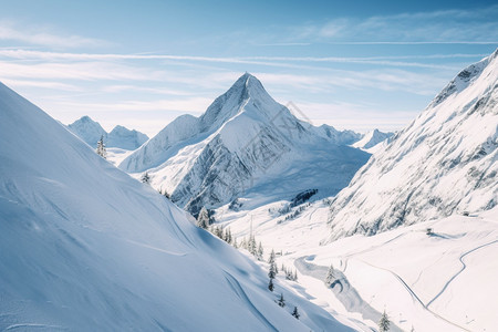 连绵的雪山图片