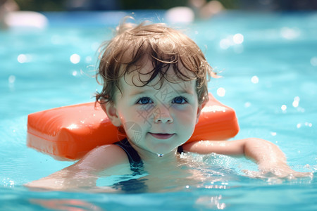 夏季游泳池中玩耍的儿童图片