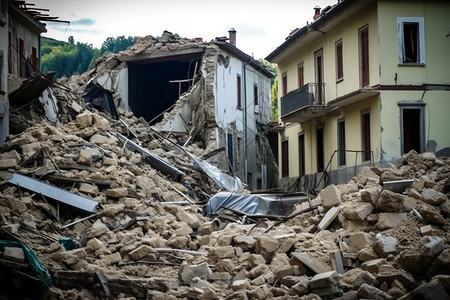 地震灾难对城市的损害背景图片