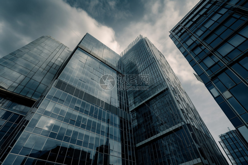 城市金融区的高层建筑图片