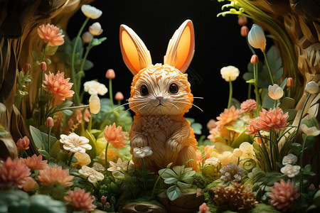 可爱的模型兔子图片