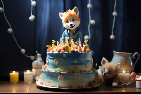 制作的狐狸王子蛋糕图片