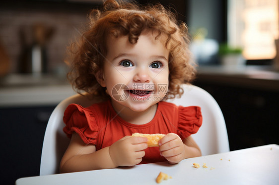 开心吃饭的孩子图片