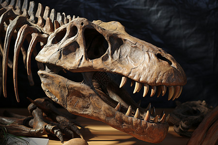灭绝的恐龙化石背景图片