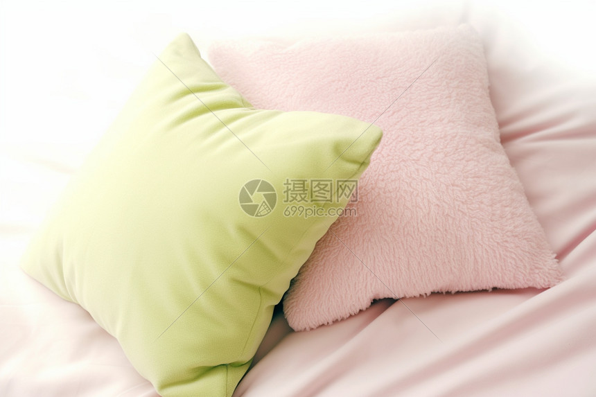 蓬松柔软的枕头图片