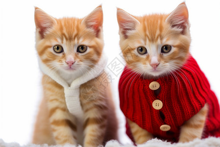 冬天里穿着衣服的猫图片