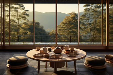风景如画的中式茶馆图片