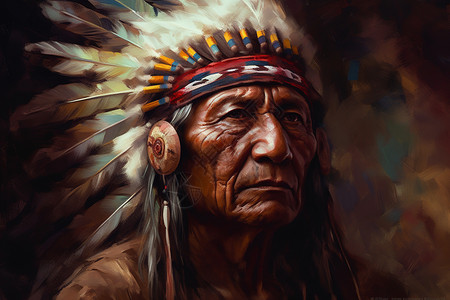 印第安部落首领肖像图片