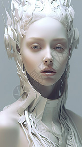 未来派机械女性概念图图片