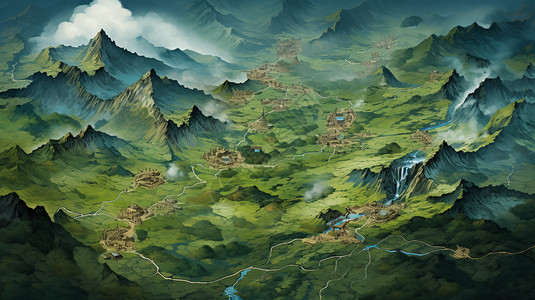 山中村落游戏地图图片