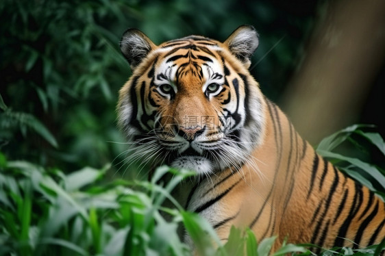 丛林里凶猛的老虎图片