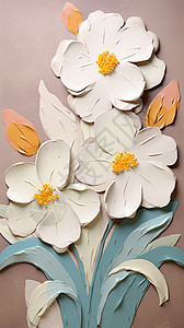 立体花朵创意插图背景图片