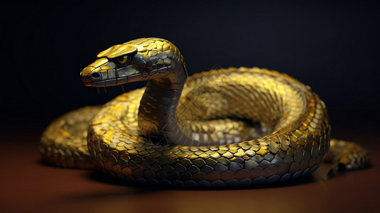 金色鳞片的蛇模型图片