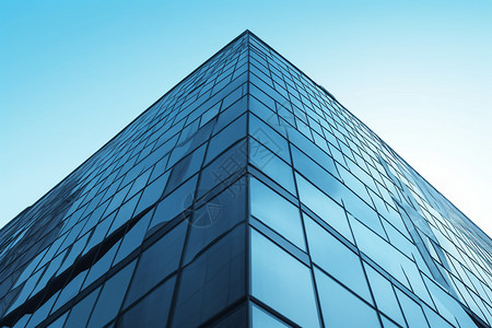 蓝玻璃高层企业大厦背景图片