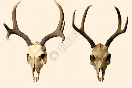 灭绝的野生麋鹿鹿角图片