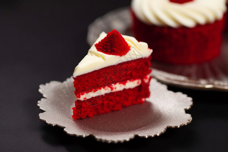 红丝绒拿铁美味的红丝绒蛋糕背景