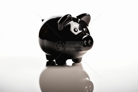 黑色的小猪存钱罐图片