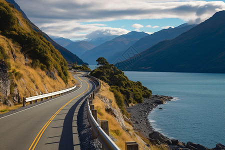 山底下的道路图片