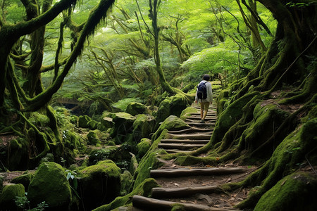 美丽的山林景区图片