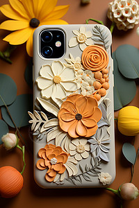 创意花卉设计手机壳背景图片