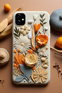 创意花卉定制手机保护壳背景图片