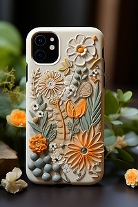 独特花卉装饰手机壳背景图片