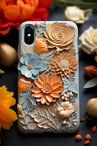 创意花卉手机壳背景图片