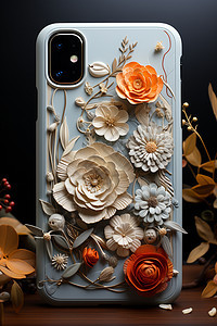 美丽花卉手机壳背景图片