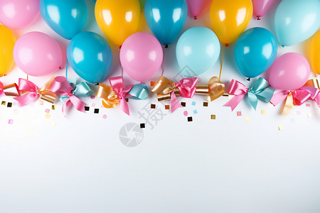 气球飘带派对背景图片
