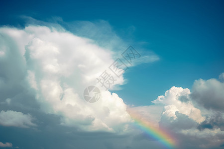 云彩中的彩虹高清图片