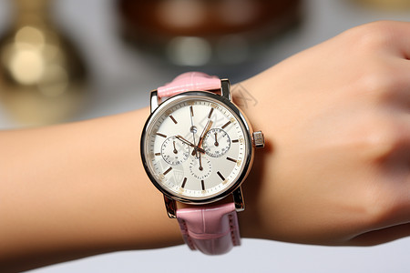 粉红色手表背景图片