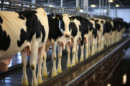 奶牛工厂牛养殖场高清图片