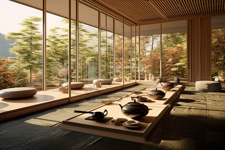 新中式风格茶馆背景图片