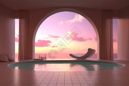 日出日落室内浴室设计图片