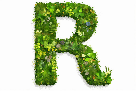 绿叶字母R图片