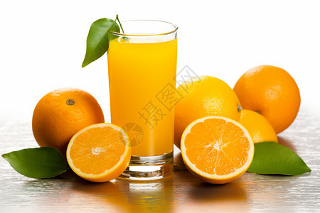 新鲜美味的柑橘果汁图片