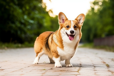 友好的柯基犬图片