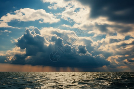 暴风雨袭来前的海上之景图片