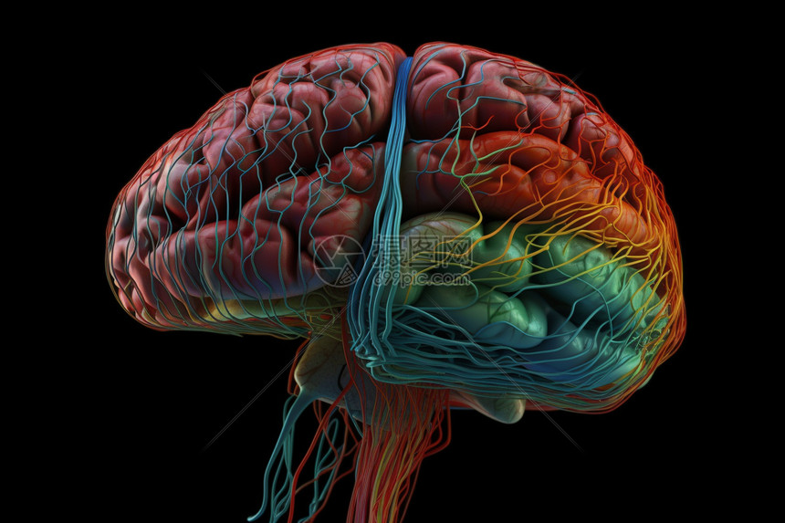 大脑视角的3D模型图片