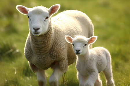 待在草原上的绵羊图片