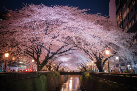 夜晚美丽的东京街图片